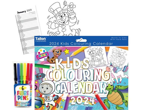 Kids Colouring Calendar For 2024