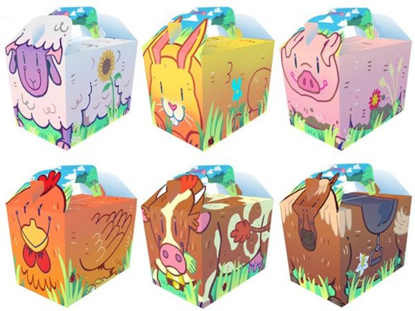 Cartoon Farm Food Box