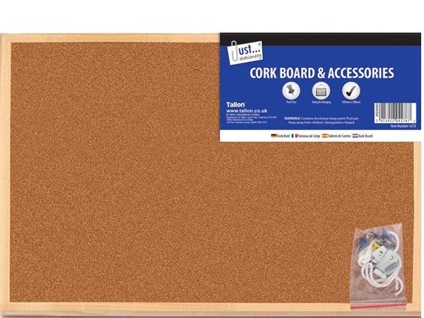 Just Stationery Cork Board With Accessories