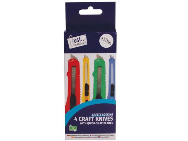 Just Stationery 4pk Snap Off Craft Knives