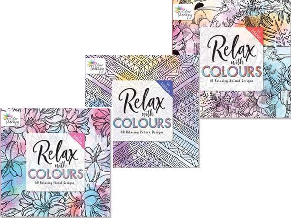 12 x Colour Therapy Colouring Books...Series 1