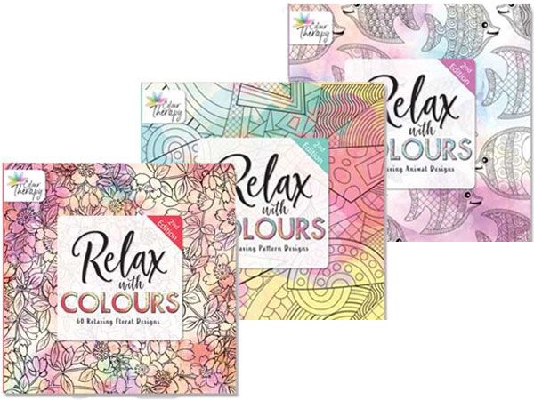 12 x Colour Therapy Colouring Books...Series 2 