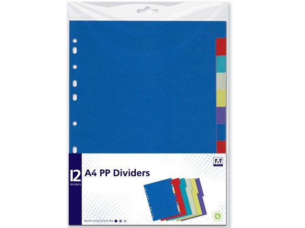 A* Stationery 12x A4 PP Dividers