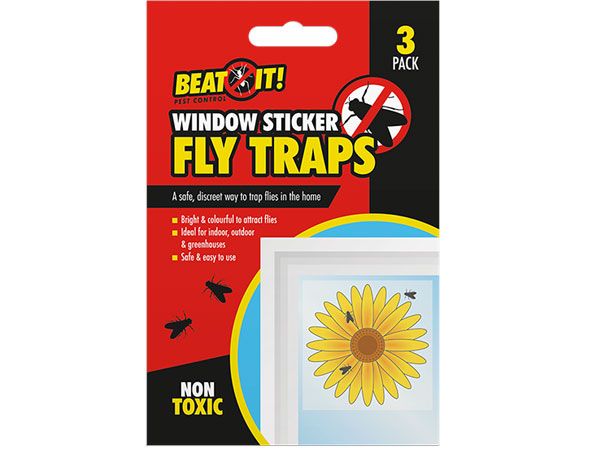 Beat It 3 Pack Window Sticker Fly Traps