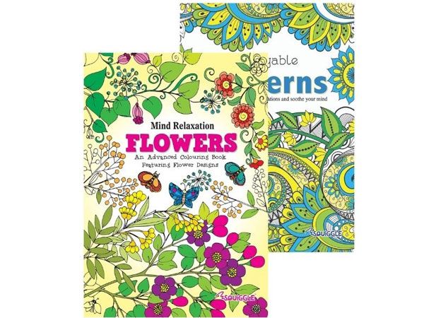 Flowers And Patterns Adult Colouring Book - Stress Relieving, Assorted Picked At