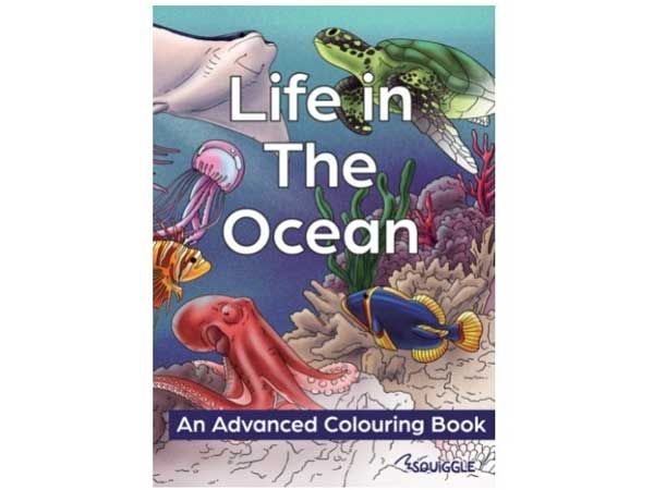 Squiggle Advanced Relaxing Colouring Book - Life In The Ocean