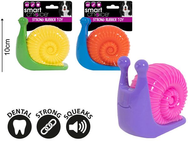 Smart Choice Rubber Snail Dog Toy ...Assorted, Picked At Random