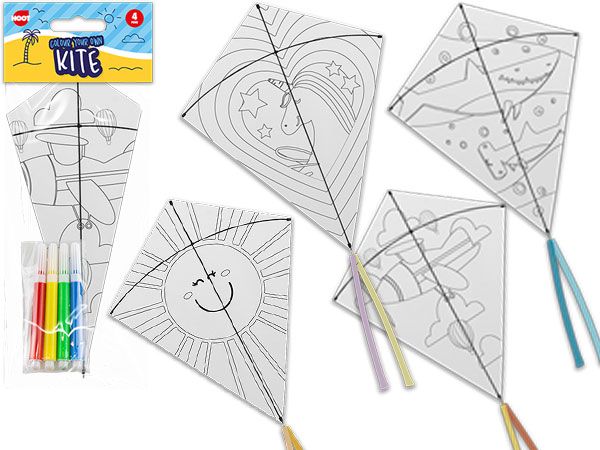 Colour Your Own Kite With Felt Pens, Assorted Picked At Random