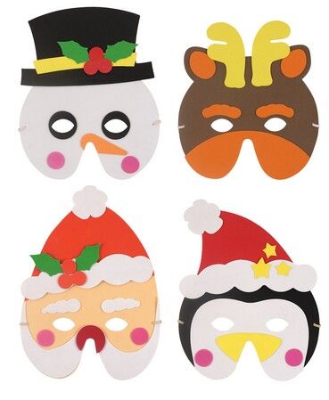 24x EVA Assorted Christmas Masks