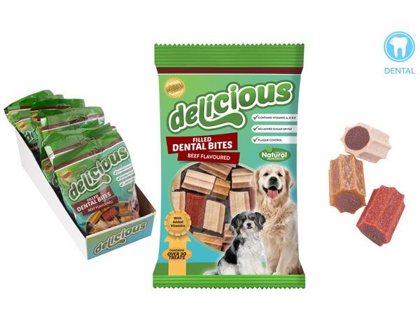 World Of Pets - Delicious Beef Flavoured Filled Dental Bites