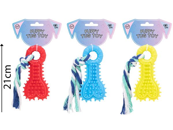 World Of Pets - Small Dog/Puppy Rubber Rope Toy, Assorted Picked At Random