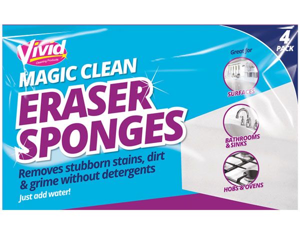 Vivid 4pk Magic Clean Eraser Sponges