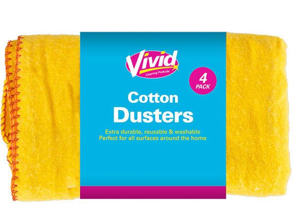 Vivid 4 Pack Cotton Dusters