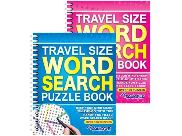 6x Travel Size Spiral Bound Word Search Puzzle Book