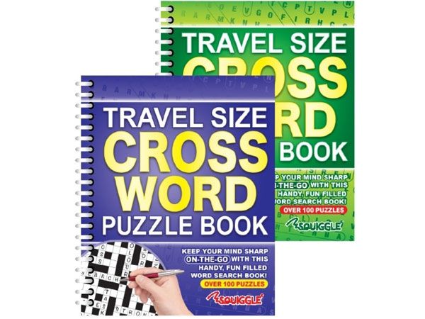 6x Travel Size Spiral Bound Crossword Puzzle Book