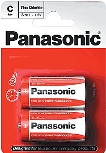 12x Panasonic Zinc Chloride C 2pk Batteries