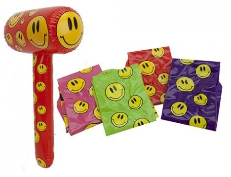 Inflatable 71cm Happy Smiley Face Basher...ASSORTED, Picked At Random  (sfe)
