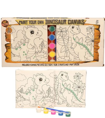 Jurasic Beasts 2 Pack Paint Your Own Dinosaur Canvas | 01301 pad