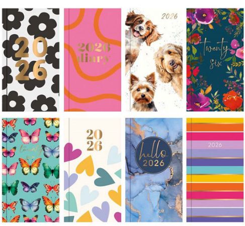 Wholesale 2026 Slim Week To View Diaries | Assorted Designs