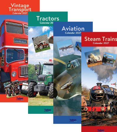 24x 2027 Super Slim Calendar - Vintage Transport