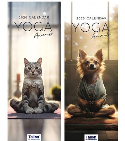 24x 2026 Super Slim Calendar - Yoga Animals | 0533