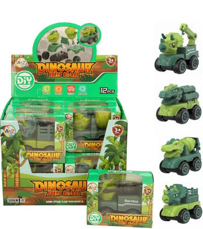 12x Assorted Dinosaur DIY Truck Kits In Counter Display Unit | 06010