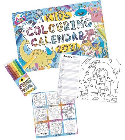 Kids Colouring Calendar For 2026 | Wholesale Prices