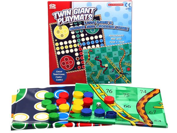 Twin Giant Playmats Ludo and Snakes and Ladders Game, by A to Z Toys