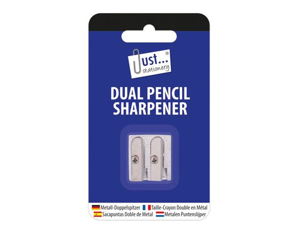 Just Stationery Double Hole Metal Pencil Sharpener