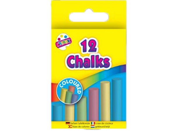 Wholesale Kids 12 Pack Coloured Chalk | Bulk Buy