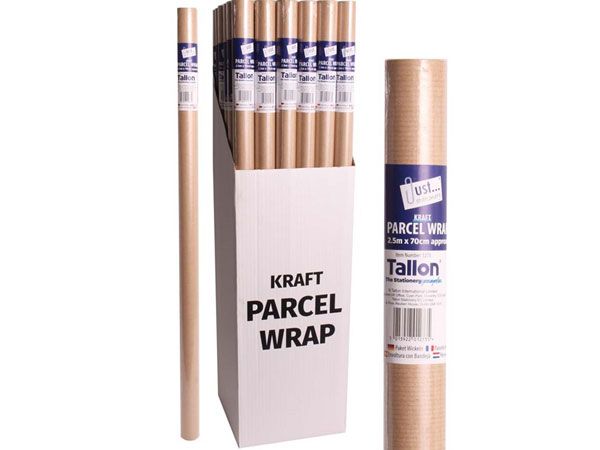 Display Of 36 Just Stationery 2.5mtr Parcel/Kraft Wrap Paper  SPECIAL OFFER | 1273