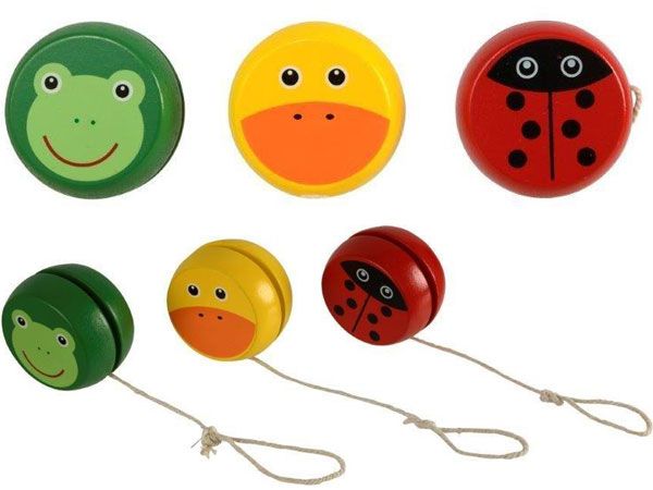 24x Wood Works Classic Wooden Animal Yoyo, by HTI Toys