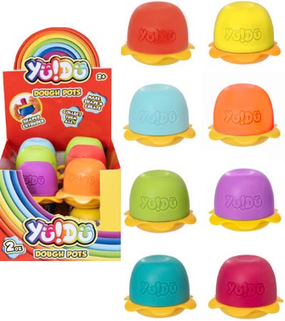 12x Yudu 2oz Dough Pots In Assorted Colours | 1375817