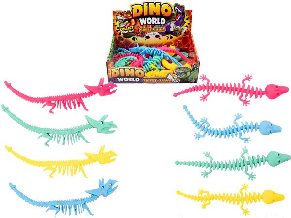 24x Dino World Super Stretchy Skeli-Jaws In Counter Display