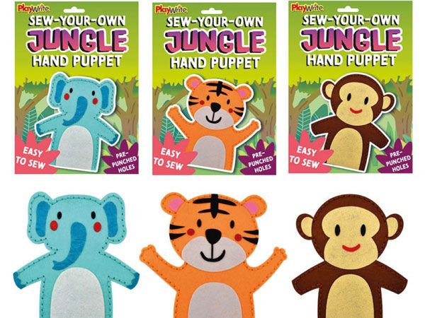 Sew Your Own Jungle Hand Puppet, Assorted Picked At Random