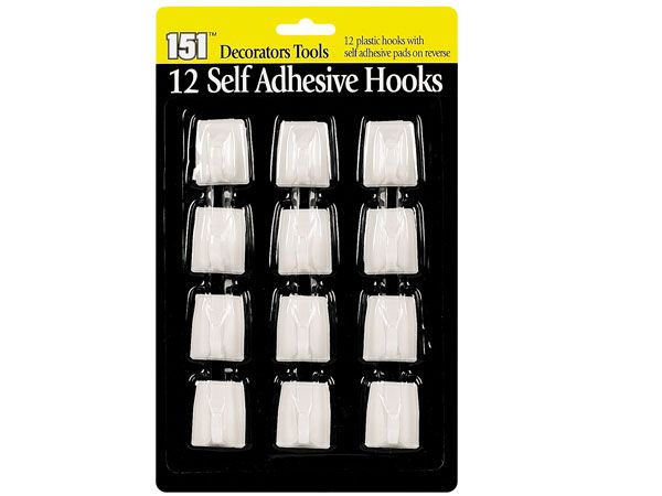 12pk Self Adhesive Hooks, by 151 Products