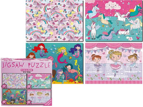 207 Piece 4 In A Box Girls Jigsaw Puzzle Set