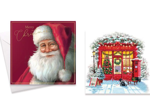 10pk Square Christmas Cards - Traditional