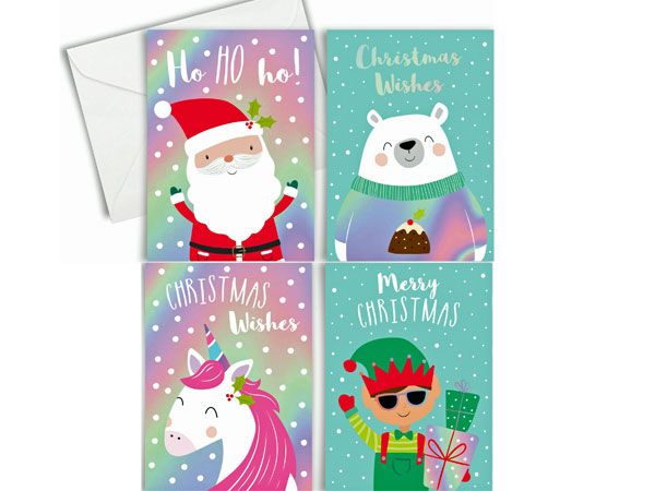 16pk Mini Christmas Cards - Fantasy
