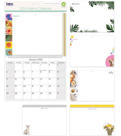 2026 Assorted Photo Memo Calendar With Pen | Wholesale