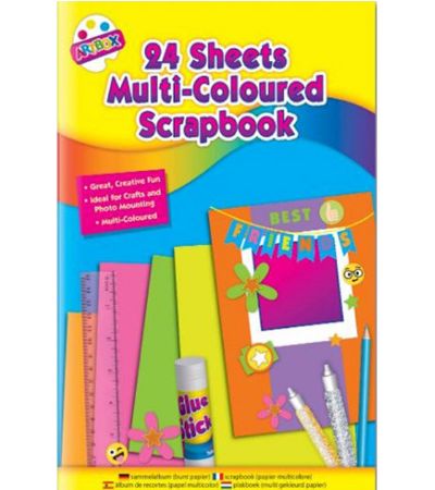 6 x Art Box 24 Sheet Scrap Book, Multi-Coloured Paper | 3058