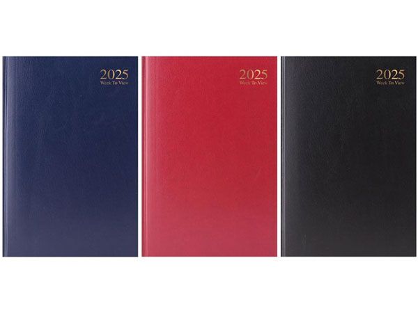 A4 Week To View 2025 Casebound Diary, Assorted Picked At Random