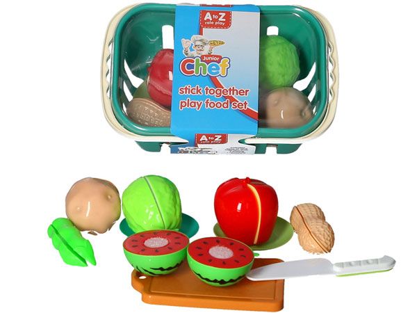 Junior Chef Stick Together Play Food In A Basket, by A to Z Toys