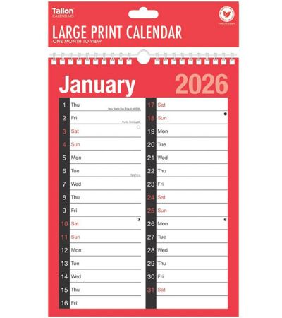 Wholesale Red & Black Month To View Calendar | Bulk