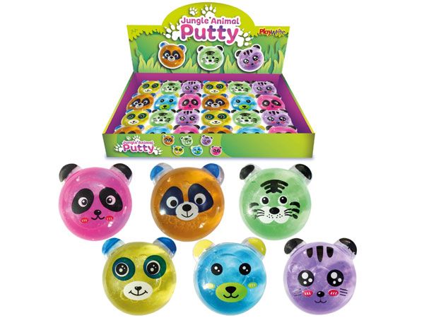 48x Jungle Animal Face Putty Tubs