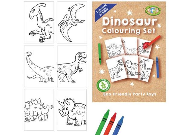Re:Play Mini Dinosaur Colouring Set