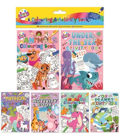 Artbox 6 Pack Colouring & Activity Books - Girls Designs