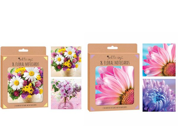 Just To Say...8pk Square Floral Notecards - For All Occasions