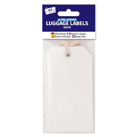 20 pack White Luggage Labels | Wholesale Stationery Supplies