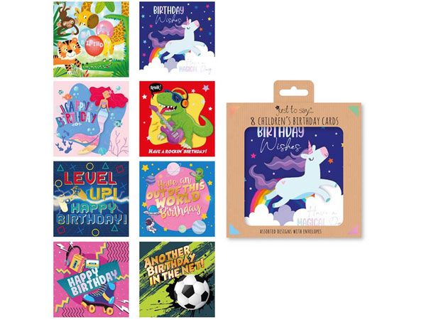 Just To Say...8pk Mixed Childrens Birthday Cards